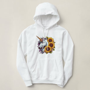 Mystieke Eenhoorn met Zonnebloemen Hoodie