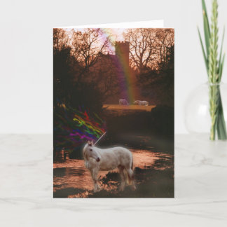 Mystieke Eenhoorns en Kerkelijk Wenskaart Kaart