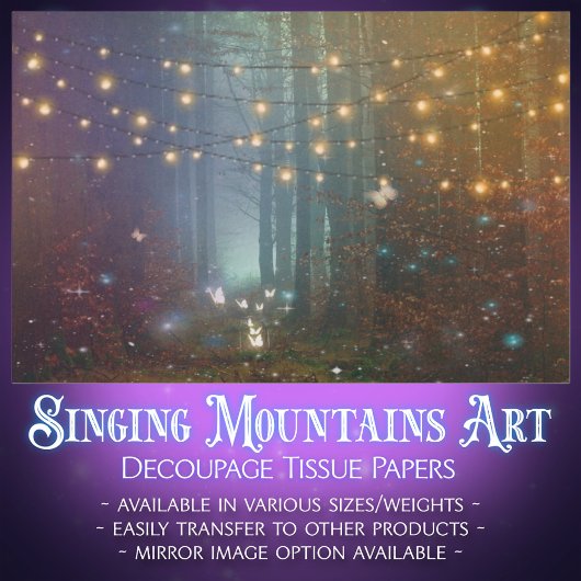 Mystieke Fairy Lights Vlinders Forest Decoupage Tissuepapier