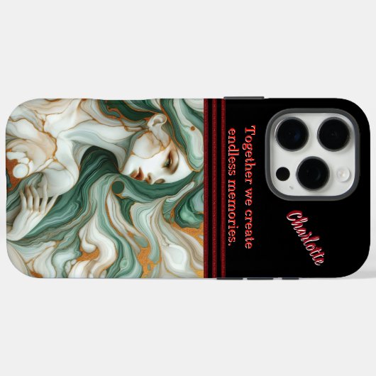 Mystieke figuur in groene golven Case-Mate iPhone case (Achterkant (horizontaal))