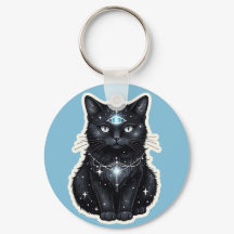 Mystieke Galaxy Kat Sleutelhanger
