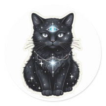 Mystieke Galaxy Kat Sticker