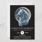 Mystieke Galaxy Wolf Kids Verjaardag Uitnodiging (Voorkant)