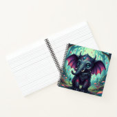 Mystieke gevleugelde olifant in betoverd bos notitieboek (Binnen)