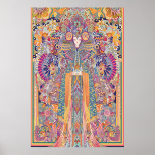 Mystieke Godin Kunstprint Psychedelische Mandala Poster