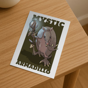 Mystieke gordeldier leuk karakterontwerp briefkaart