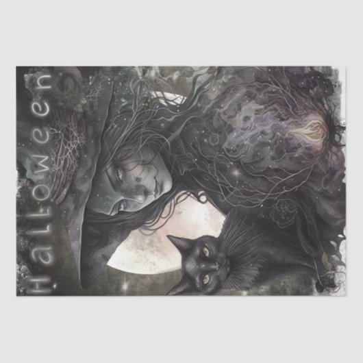 mystieke gotische heks tissuepapier (Voorkant)