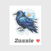 Mystieke gotische raven sticker – Donkere vogel (Vel)