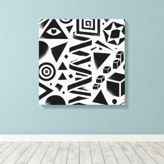 Mystieke Grafische Elementen voor Geïnspireerde In Canvas Afdruk