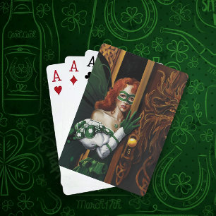 Mystieke Groene Keltische Fee Geheime Wachtwoord I Pokerkaarten