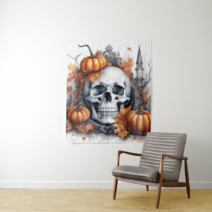 Mystieke Halloween Gothic Skull Art Mystical Wandkleed