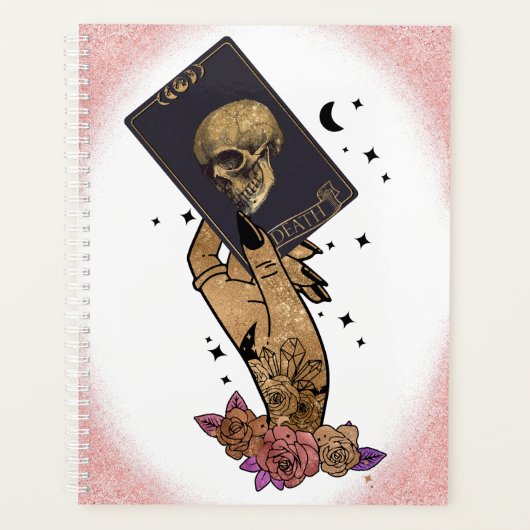 Mystieke Hand Holding Dood Tarot Kaart Planner (Voorkant)