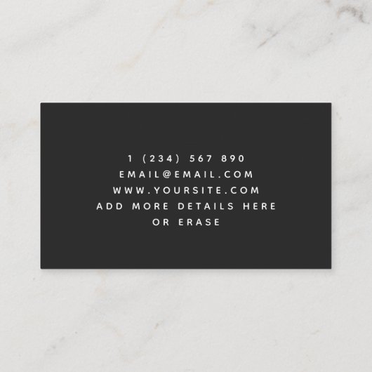 Mystieke handen en derde oog maan paranormaal visitekaartje (Achterkant)