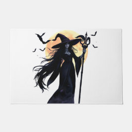 Mystieke heks onder een volle maan deurmat