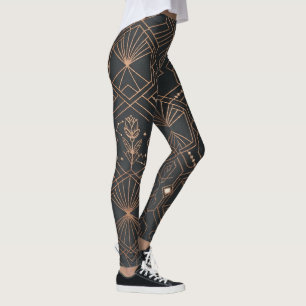 Mystieke Hemelse Art Deco Geometrische Lotus Patro Leggings