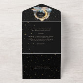 Mystieke hemelse blauwe bruiloft all in one uitnodiging (Buitenkant)