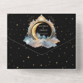 Mystieke hemelse blauwe bruiloft all in one uitnodiging (Achterkant)