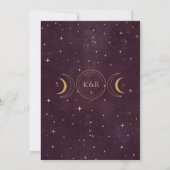 Mystieke Hemelse Gouden Maan Wolken Bruiloft Save The Date (Achterkant)