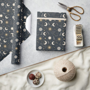Mystieke Hemelse Maan Patroon Cadeaupapier