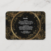 Mystieke Hemelse Zwart en Gouden Bruiloft Informatiekaartje (Voorkant)