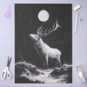 Mystieke hert onder Full Moon Decoupage Tissuepapier (Craft)