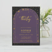 Mystieke Horoscoop Celestial Boho Arch 30e Verjaar Kaart (Staand voorkant)