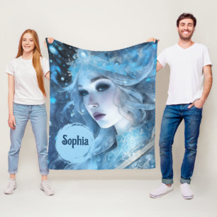 Mystieke Ice Queen - Fantasy Winter Goddess Art Fleece Deken