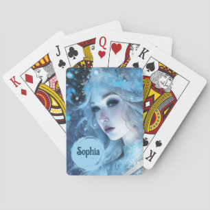 Mystieke Ice Queen - Fantasy Winter Goddess Art Pokerkaarten