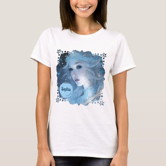 Mystieke Ice Queen - Fantasy Winter Goddess Art T-shirt (Voorkant)