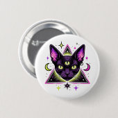 Mystieke Kat Ronde Button 5,7 Cm (Voorkant /achterkant)