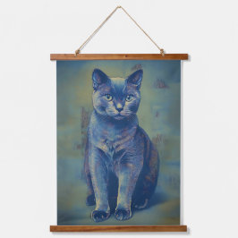Mystieke Katachtige Hangend Wandkleed