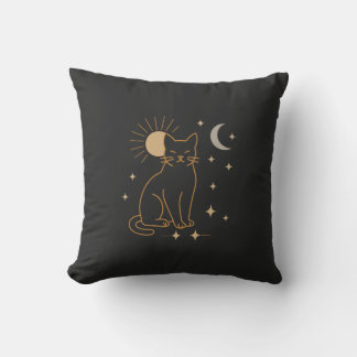 Mystieke kattenworp kussen – Minimalistische hemel