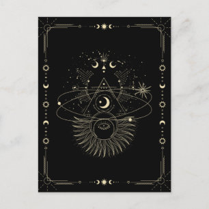 Mystieke kunst maan universum hemels briefkaart