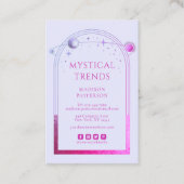 Mystieke Lavendel Roze Zon Maan Astronomie Ruimte Visitekaartje (Voorkant)