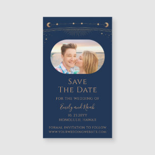 Mystieke Lavendel Roze Zon Maan Star Save The Date