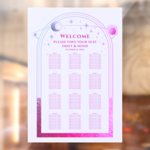 Mystieke Lavendel Roze Zon Maan Sterren Bruiloft Raamsticker