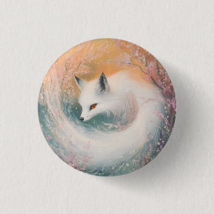 Mystieke Lente Vos Waterverf Ronde Button 3,2 Cm