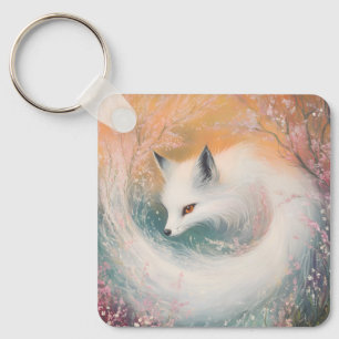 Mystieke Lente Vos Waterverf Sleutelhanger