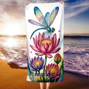 Mystieke Libel & Lotus Bloemrijke Zomer Vibe Strandlaken