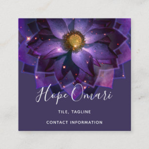 Mystieke Lotus Bloem Mandala New Age Vierkante Visitekaartje