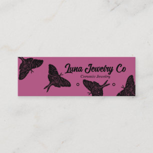 Mystieke Luna Moth Sieraden Stud Businesskaart Mini Visitekaartje
