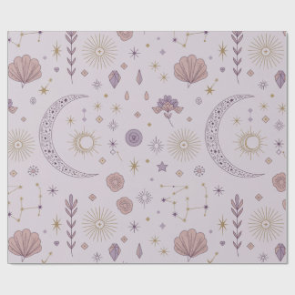 Mystieke Maan en Sterren Weefselpapier Cadeaupapier