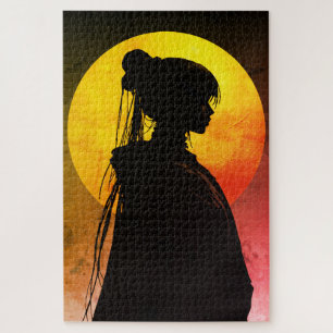 Mystieke Maanlicht Silhouet – Elegante Anime Legpuzzel