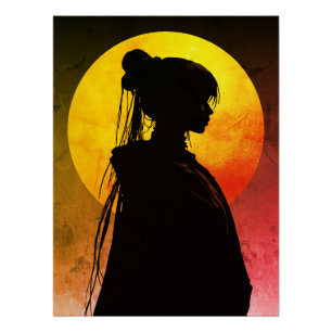 Mystieke Maanlicht Silhouet – Elegante Anime Perfect Poster