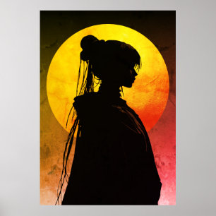 Mystieke Maanlicht Silhouet – Elegante Anime Poster