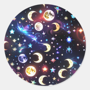 Mystieke Maansteen Opal Maansticker Set Ronde Sticker