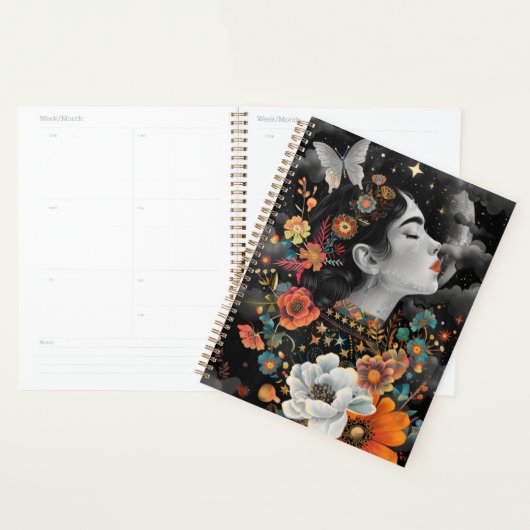 Mystieke maanverlichte bloem planner (Display)