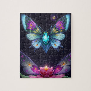 Mystieke maanverlichte fee in een betoverde tuin legpuzzel