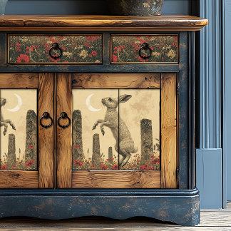 Mystieke Maanverlichte Haas Oude Staande Stenen Tissuepapier