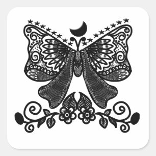 Mystieke Maanvlinder Hemelse Gotische Insecten K Vierkante Sticker